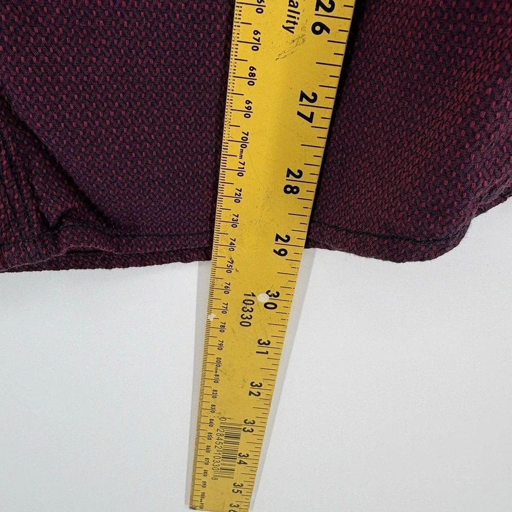J.B. Holt Men's Large Maroon Standard Fit Long Sleeve Button Up Floral‎ Collar